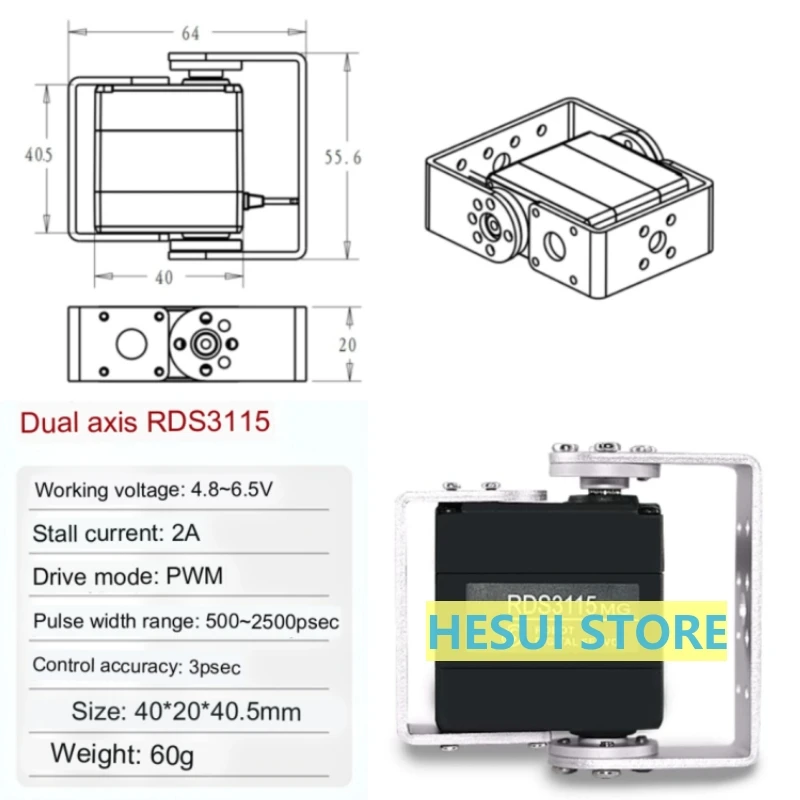 RDS3115 15kg Metal Gear Digita - Servo Pan Tilt recensie en prijs